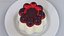 Jelly Pudding Chery Milk on Plate