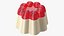 Jelly Pudding Chery Milk on Plate