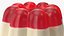 Jelly Pudding Chery Milk on Plate