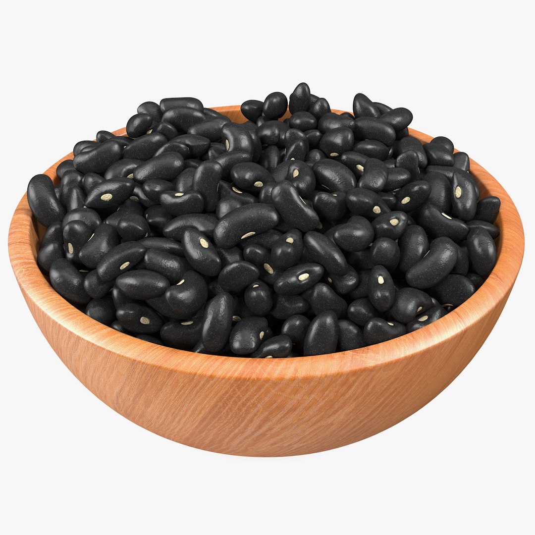 Black Turtle Beans on a Plate 3D model preview