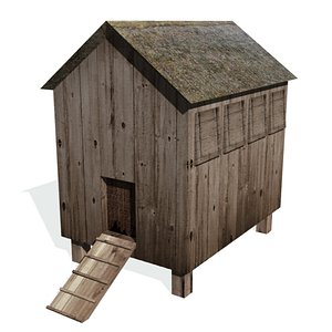 historical chicken coop building 3d model