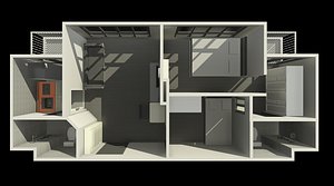 Apartment room by REVIT 25R16 3D model