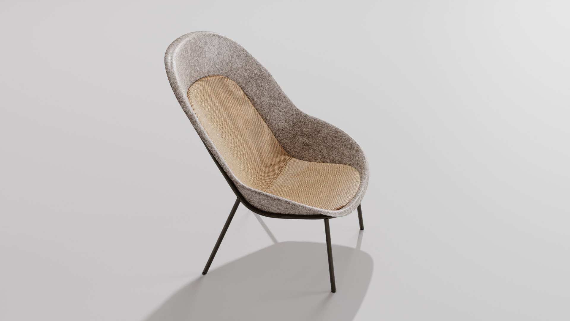 Nook Pet Felt Lounge Chair By De Vorm D Model Turbosquid