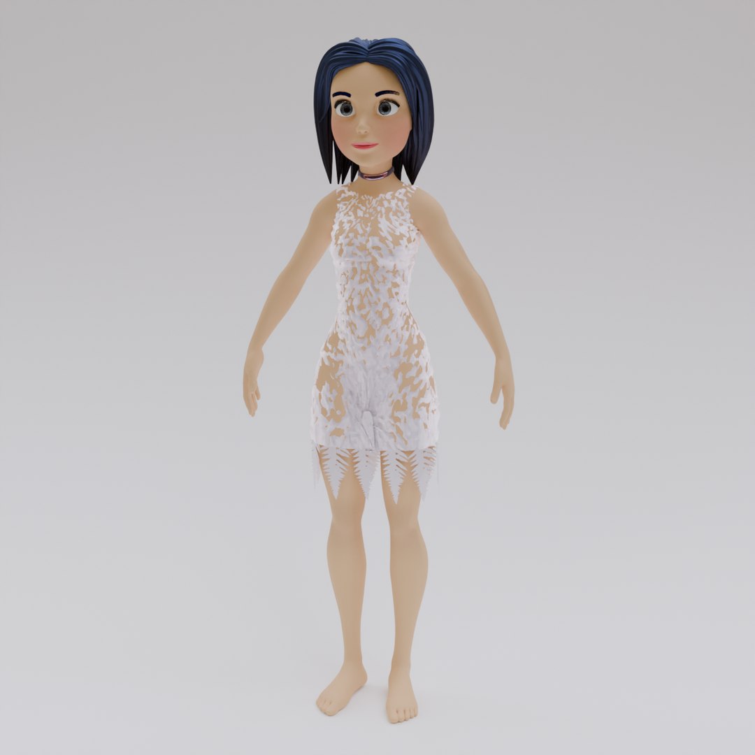 Cartoon Girl Character 3d Model Turbosquid 2186037