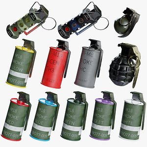 3D 11 Grenades Pack model