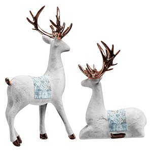3D Deer Statues model