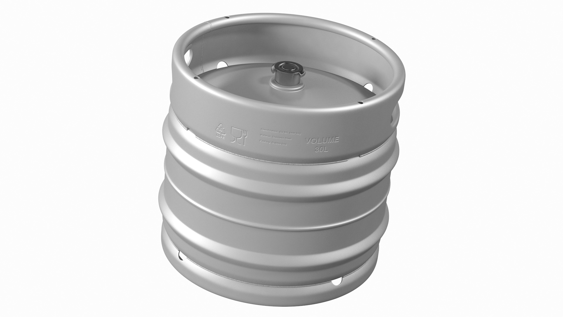3D Model Stainless Steel Beer Keg TurboSquid 1628188
