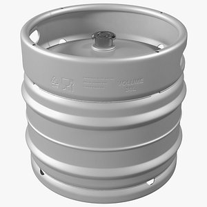 3D model stainless steel beer keg