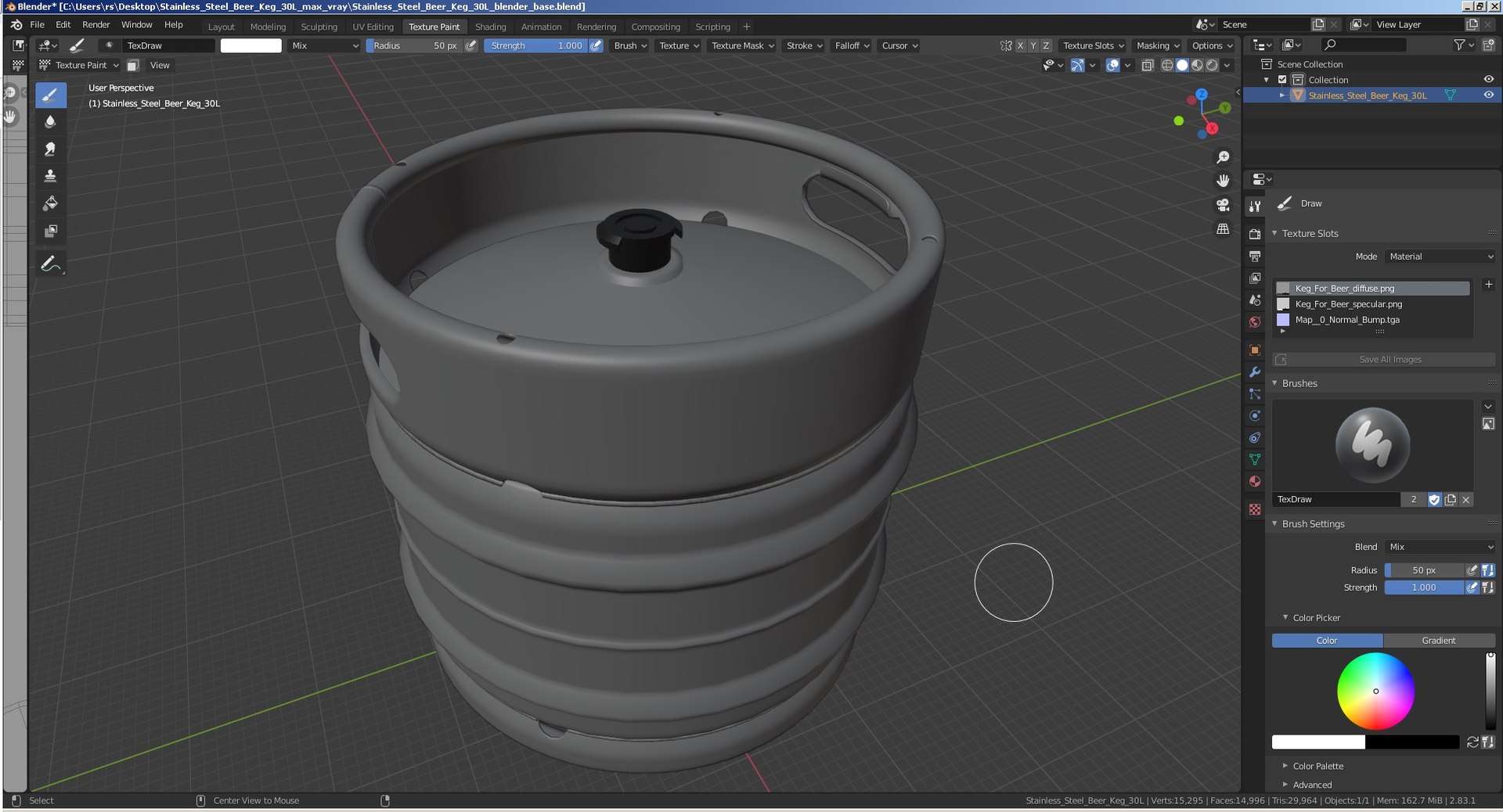 3D model stainless steel beer keg https://p.turbosquid.com/ts-thumb/Nr/3V5wZK/zzwghP0T/stainlesssteelbeerkeg30l3dsmodel025/jpg/1601404402/1920x1080/fit_q87/f7e184476a8383bdad4a738a7cd791b638d91446/stainlesssteelbeerkeg30l3dsmodel025.jpg