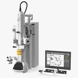 Transmission Electron Microscope JEOL With Monitor 3D