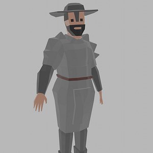 3D Low Poly Knight Rigged 9 model