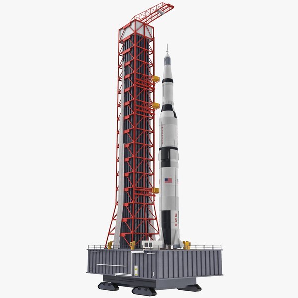 saturn v rocket launcher 3D