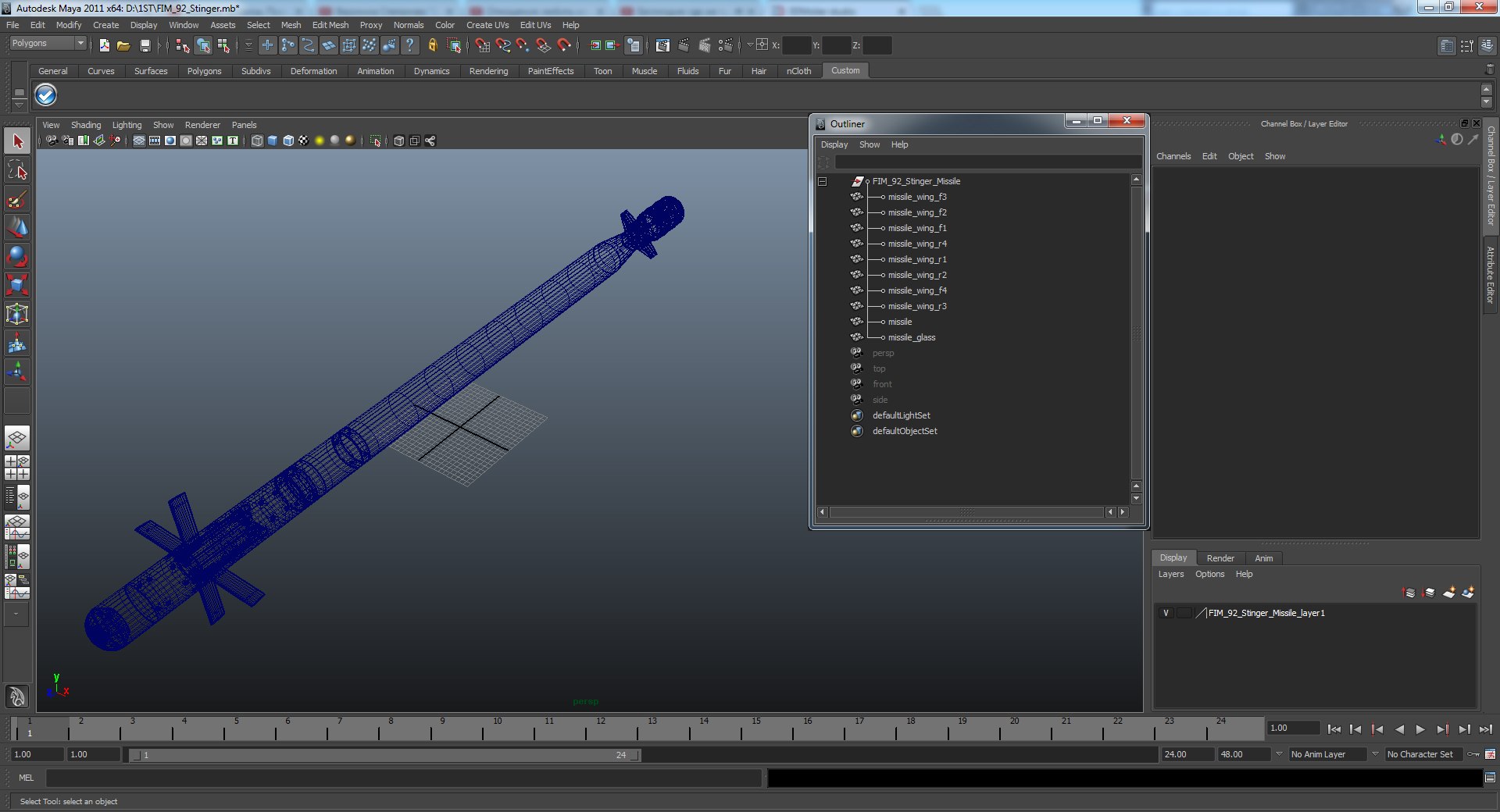 FIM 92 Stinger Missile 3D model preview