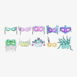 10 Carnival Masks Collection - Costume Character Design model