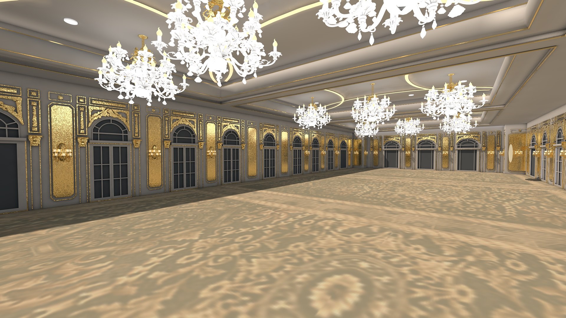3D Model Dc Hotel Ballroom - TurboSquid 2108403