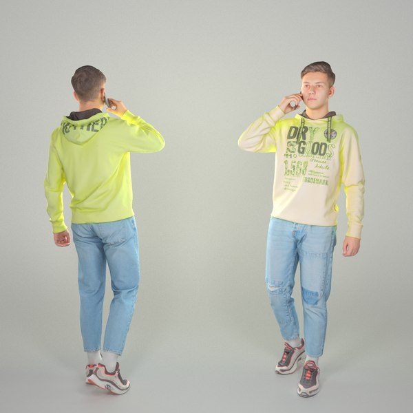 3D scanned human man smartphone