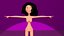 free low poly woman in dress 38