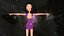 free low poly woman in dress 38