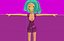 free low poly woman in dress 38