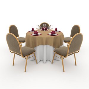 3D Banquet Table and Chair 14