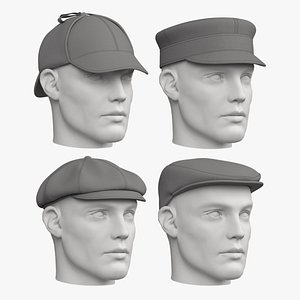 3D CLASSIC CAPS PACK mv2 zpac obj fbx highpoly