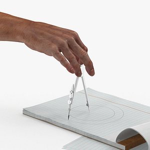 Compass Circle Drawing Hand Rigged for Maya 3D Model