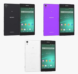 sony xperia z2 colors 3d model