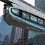 Hängende Einschienenbahn mit Zug, ausgerüstet für Cinema 4D