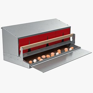 Large Reversible Rollaway Nest Box with Eggs 3D model