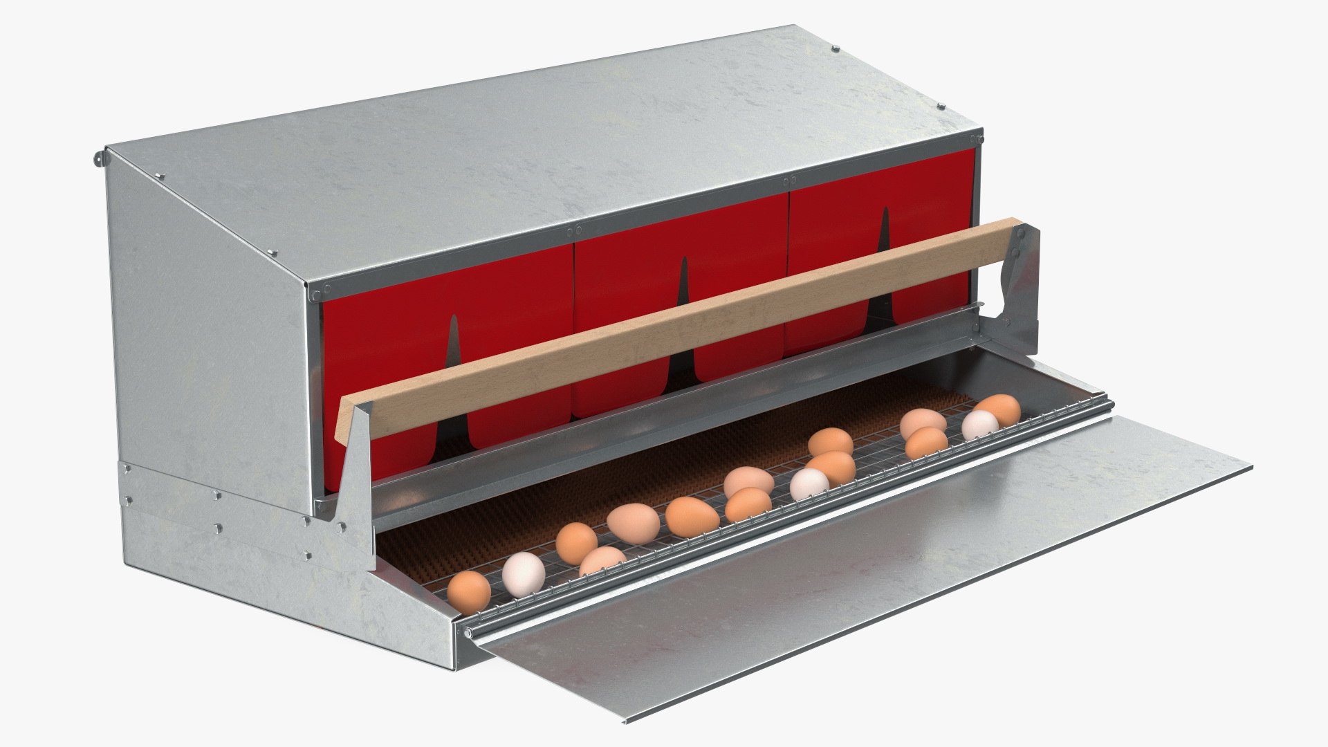 Large Reversible Rollaway Nest Box with Eggs 3D model preview