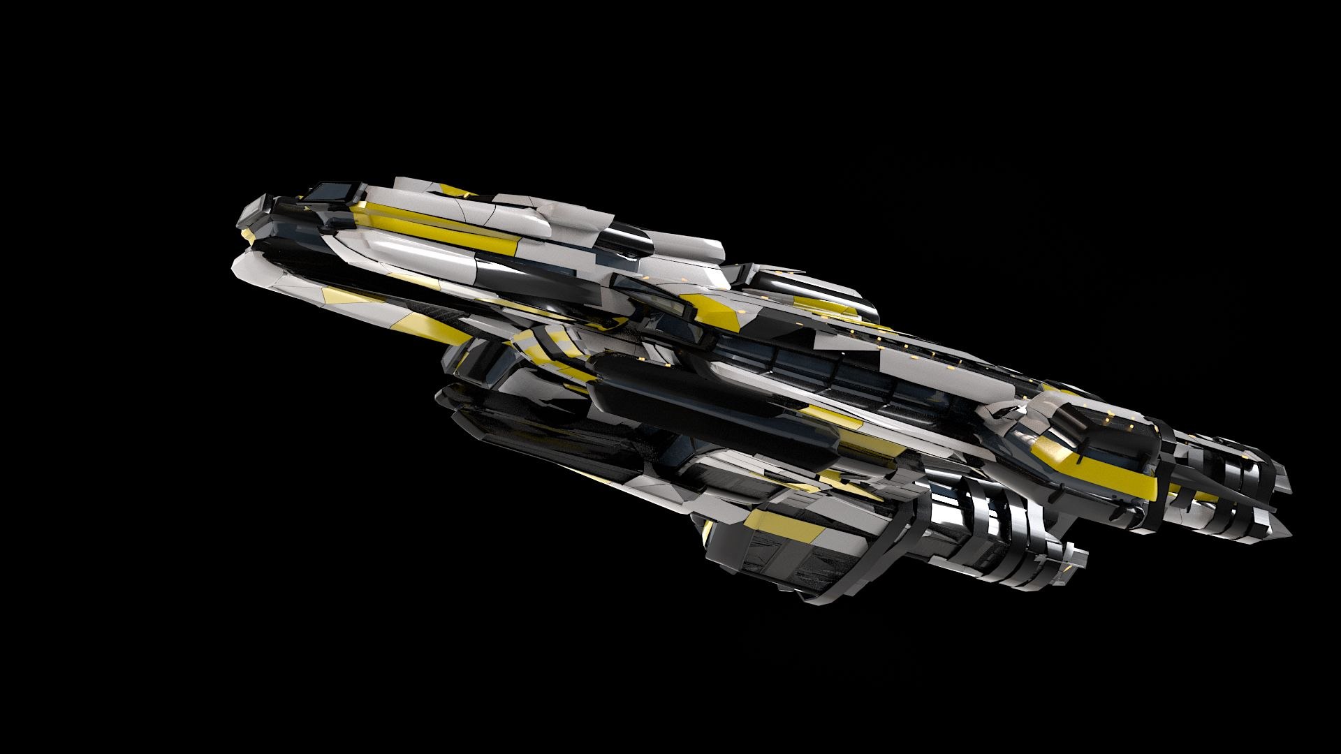 Lowpoly Sci Fi Spaceship Space Craft Air Vehicle 06 3D model ...