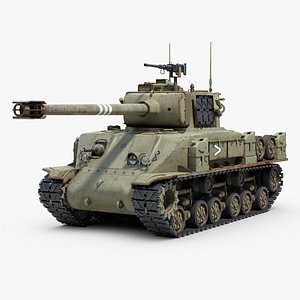 idf m51 super sherman tank 3d model