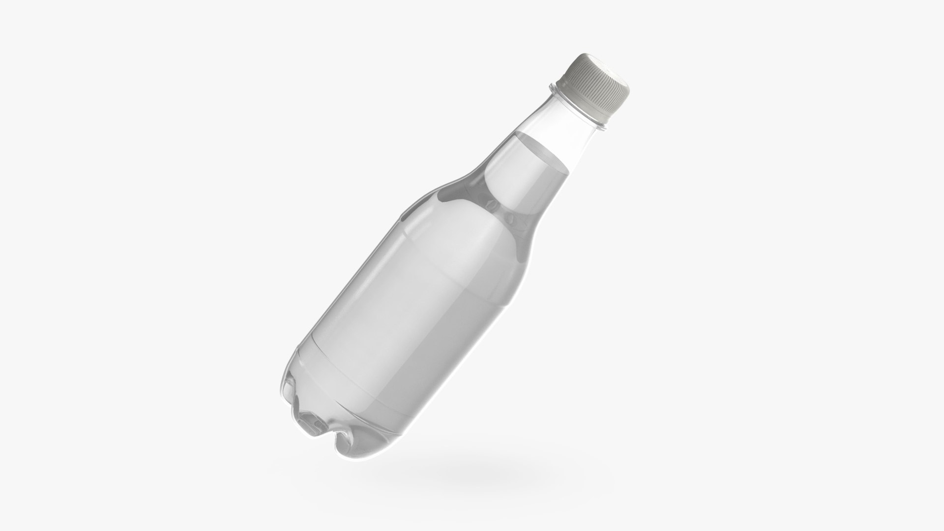Small Plastic White Water Bottle 3D model preview