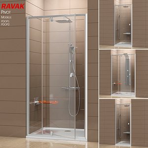 3D model shower ravak pivot doors