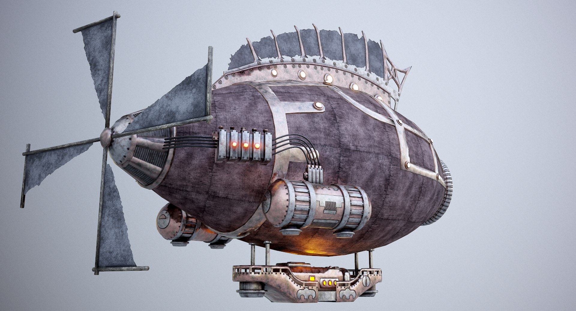 3d model steampunk airship