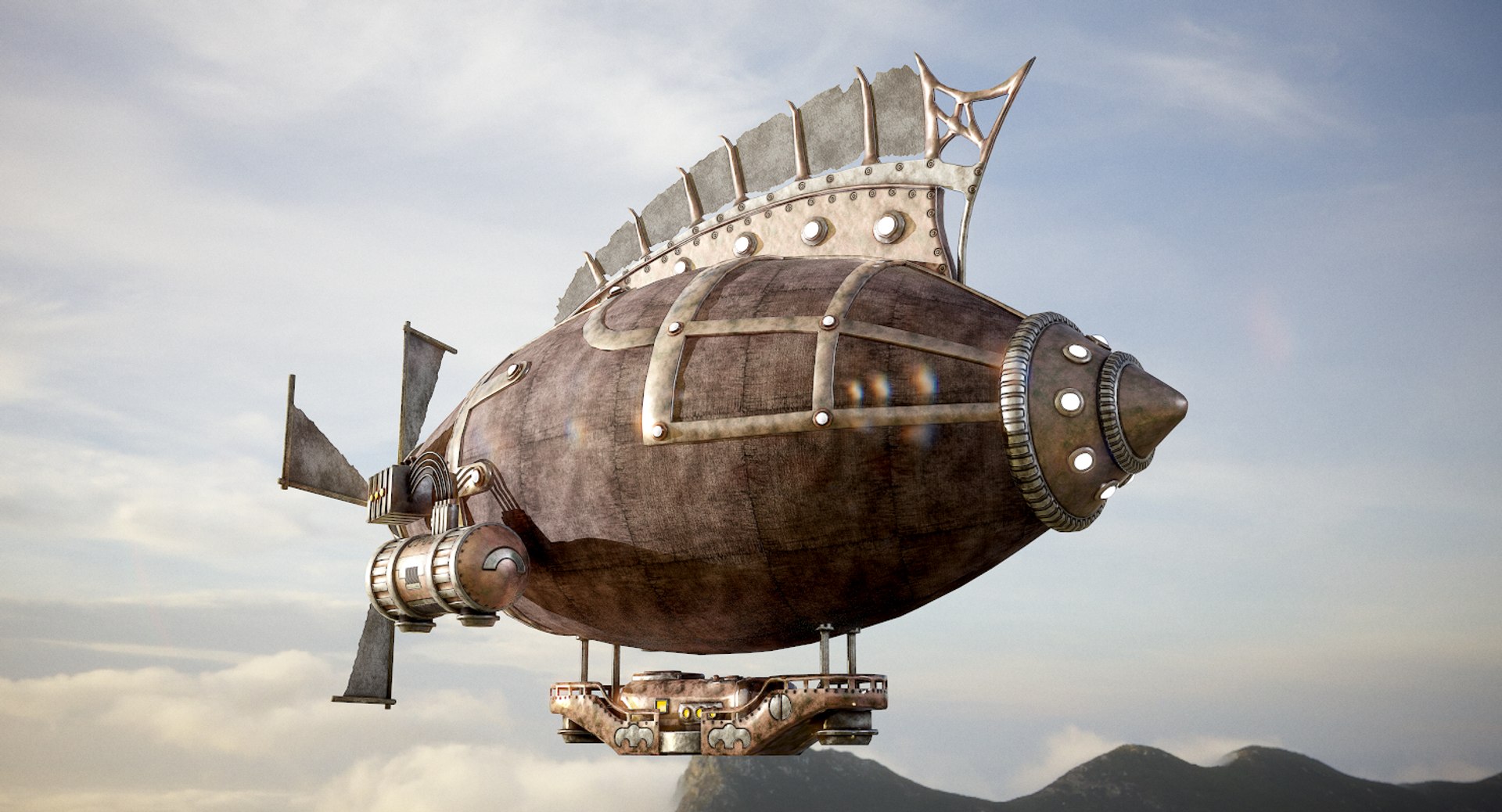 3d model steampunk airship
