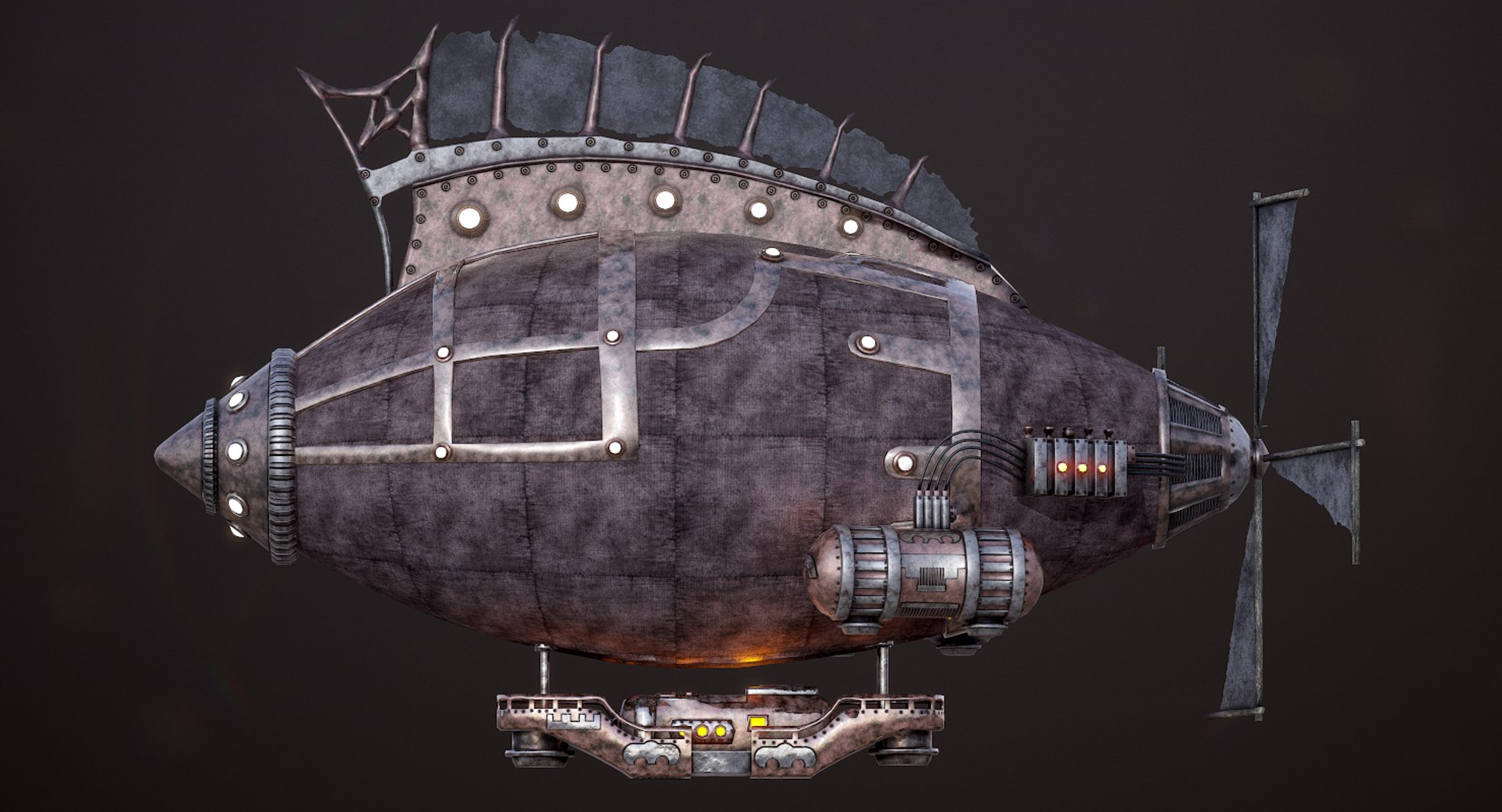 3d model steampunk airship
