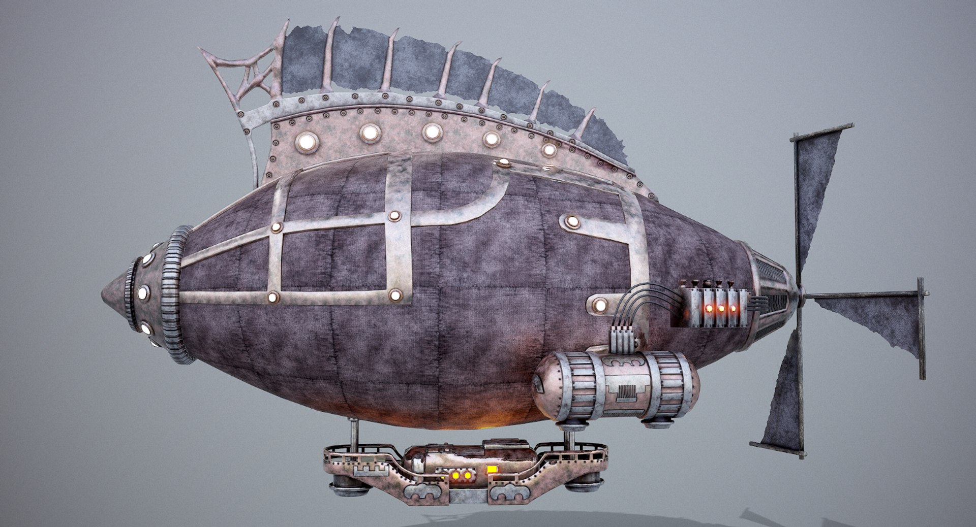 3d model steampunk airship