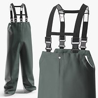 Professional Deck Waterproof Bib Pants Dark Green