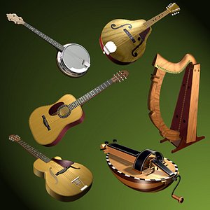 3d music instrument model