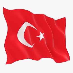 realistic turkey flag 3D model
