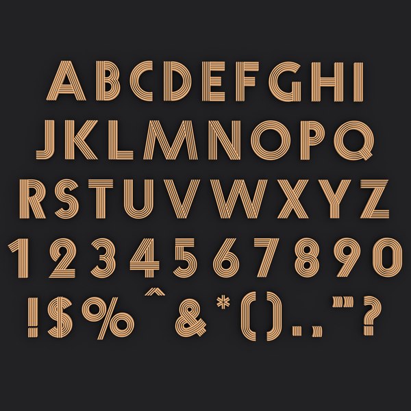 alphabet english retro 3D model