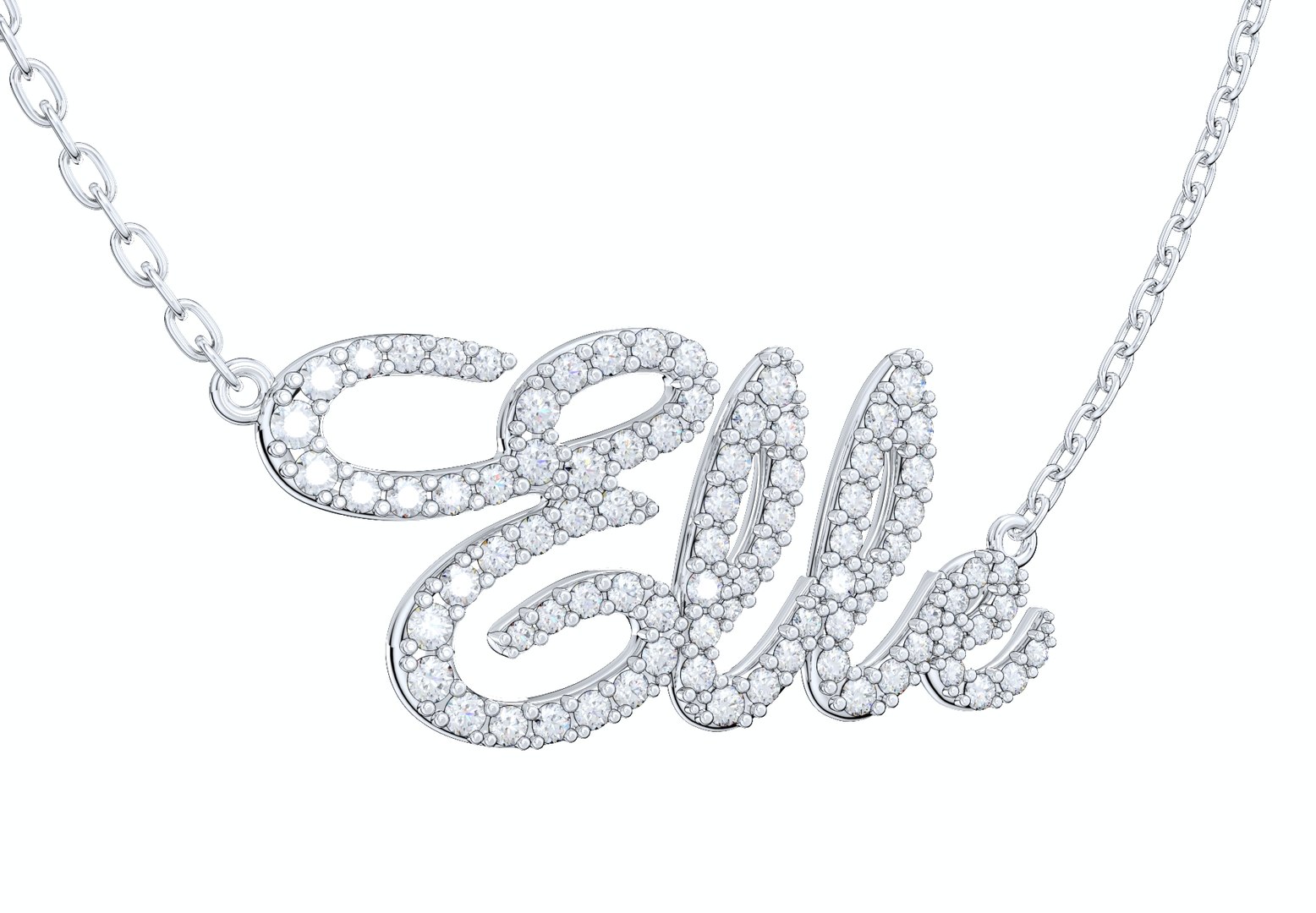 Elle Diamond Set Version Jewelry Font Necklace Pendant Design- EDS-A 3D ...