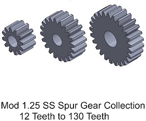 MOD 1.25 SS Spur Gear Collection