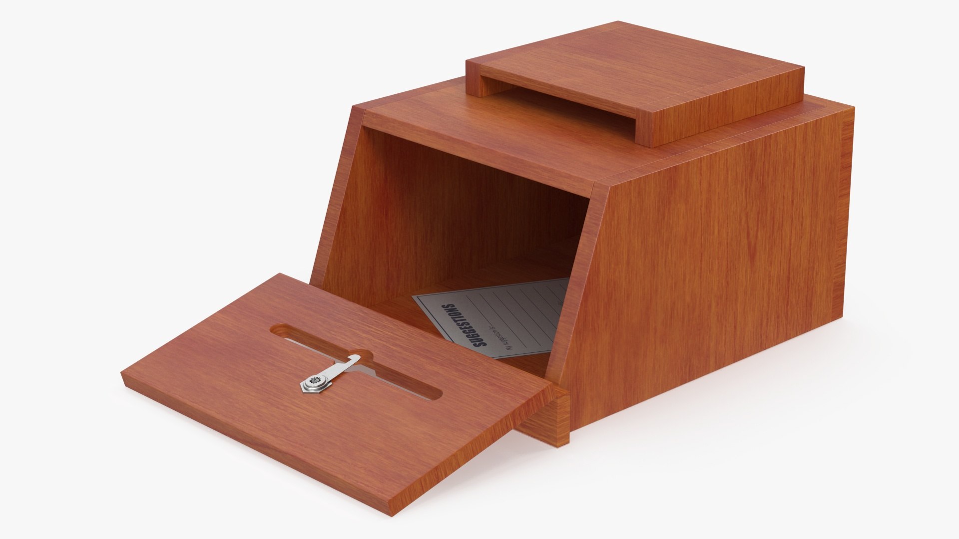 Brown Wooden Suggestion Box With Card Model - TurboSquid 2209130