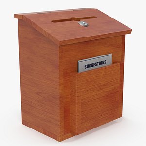 Brown Wooden Suggestion Box with Card model