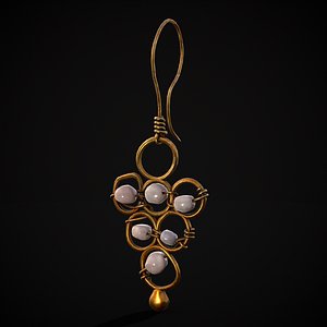3D Pearl Loop Drop Earrings model