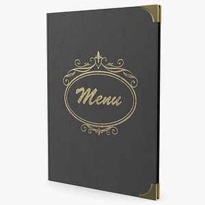 Classic Menu Holder Black-Gold 3D model