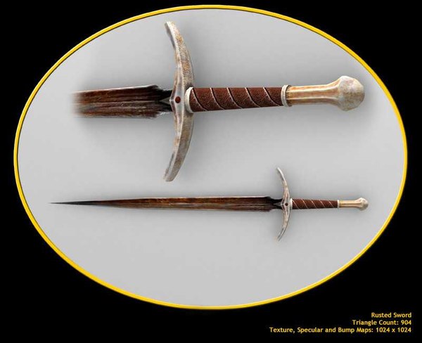 sword rusted 3d ma