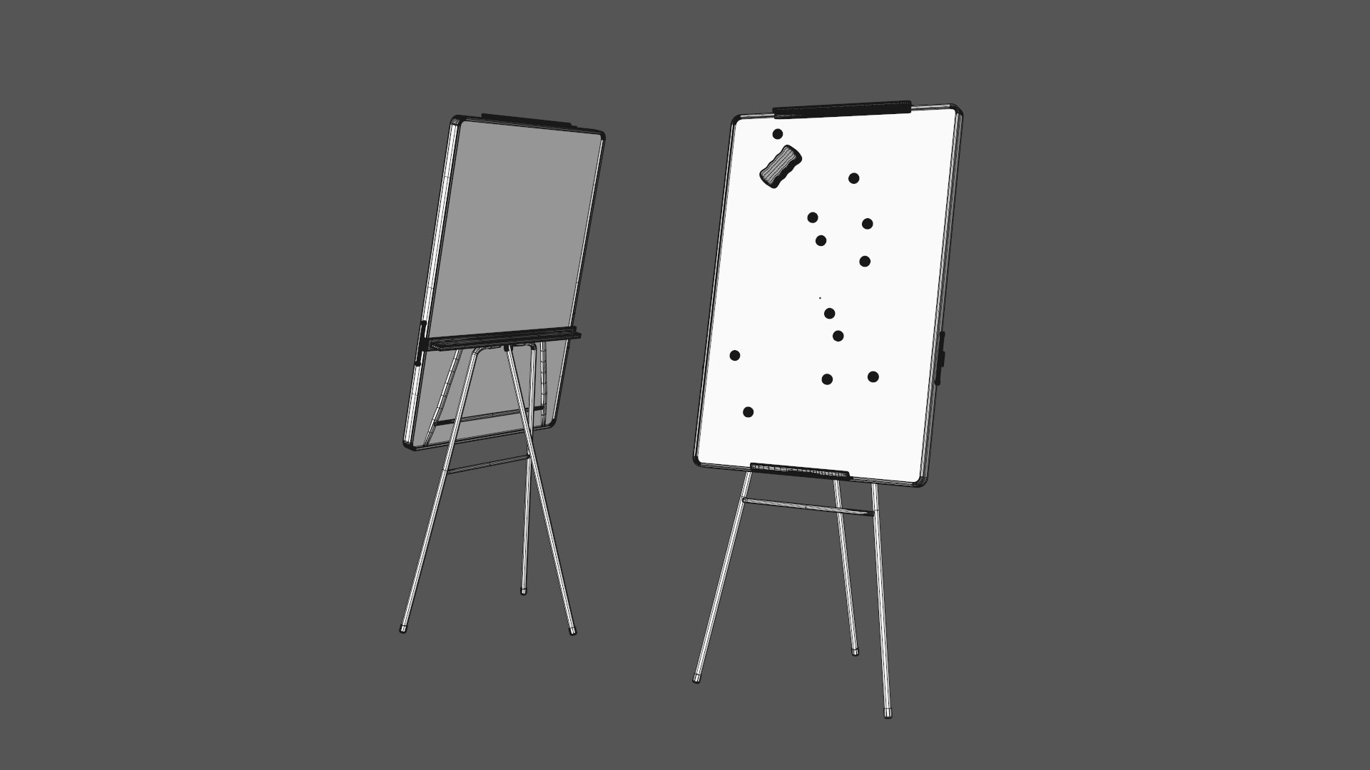 flipchart accesoires 3D model https://p.turbosquid.com/ts-thumb/Ns/WOGdUv/HHppSNTv/flipchartwireframe/jpg/1518449128/1920x1080/fit_q87/e9b6487caf2f1d386c8e8029c4ca9390ee9de781/flipchartwireframe.jpg